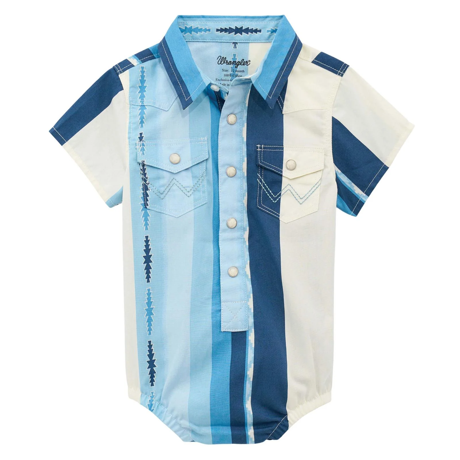Wrangler Baby Boy's Short Sleeve Onesie/Bodysuit - Blue Multi