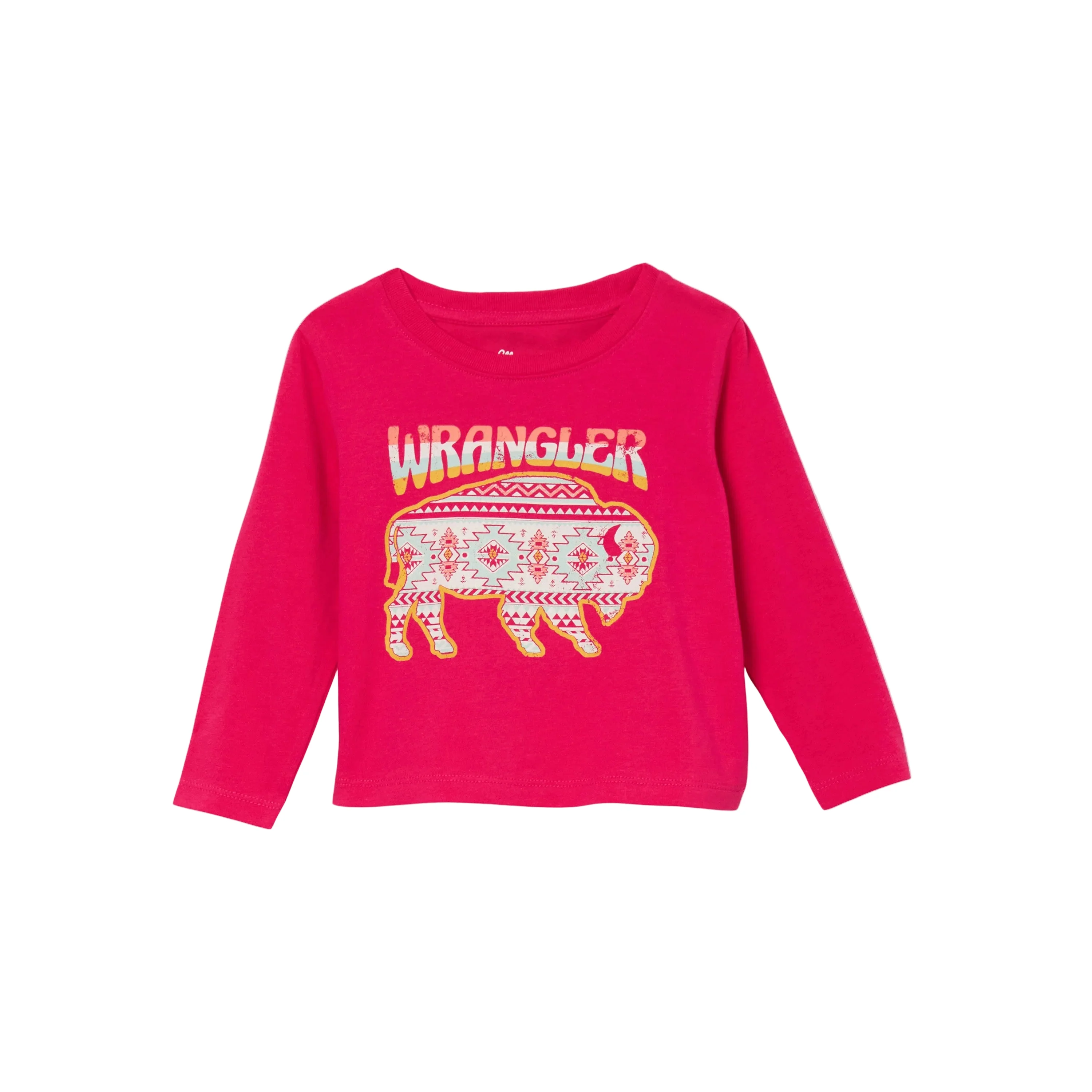 Wrangler Baby Girl Long Sleeve Graphic Bison Shirt - Pink