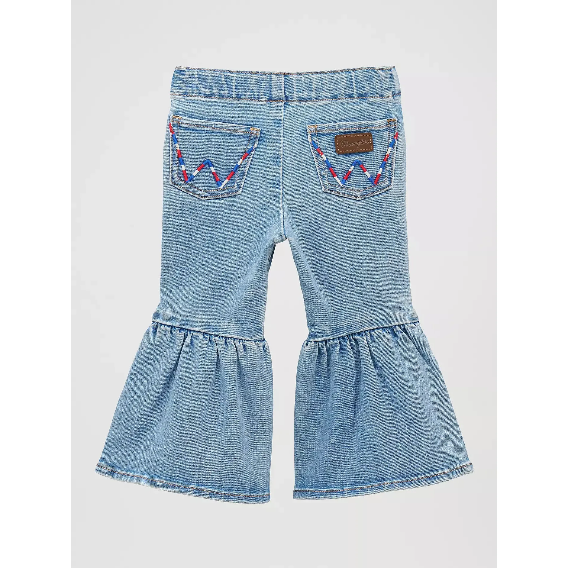 Wrangler Baby Girl's Ruffle Leg Flare Jean - Sky - Image 2