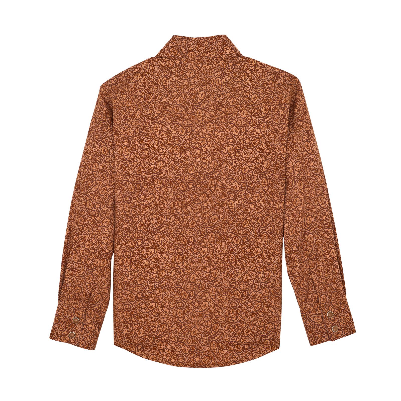 Wrangler Boy's 20X Advanced Comfort Long Sleeve Shirt - Rustic Brown - Image 2
