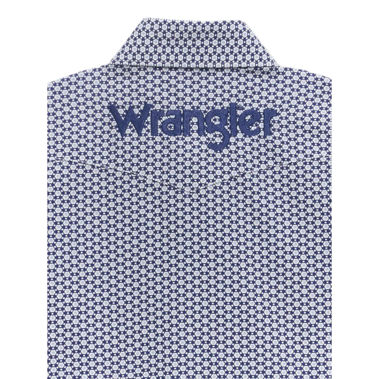 Wrangler Boy's Logo Long Sleeve Geometric Print - Blue - Image 3
