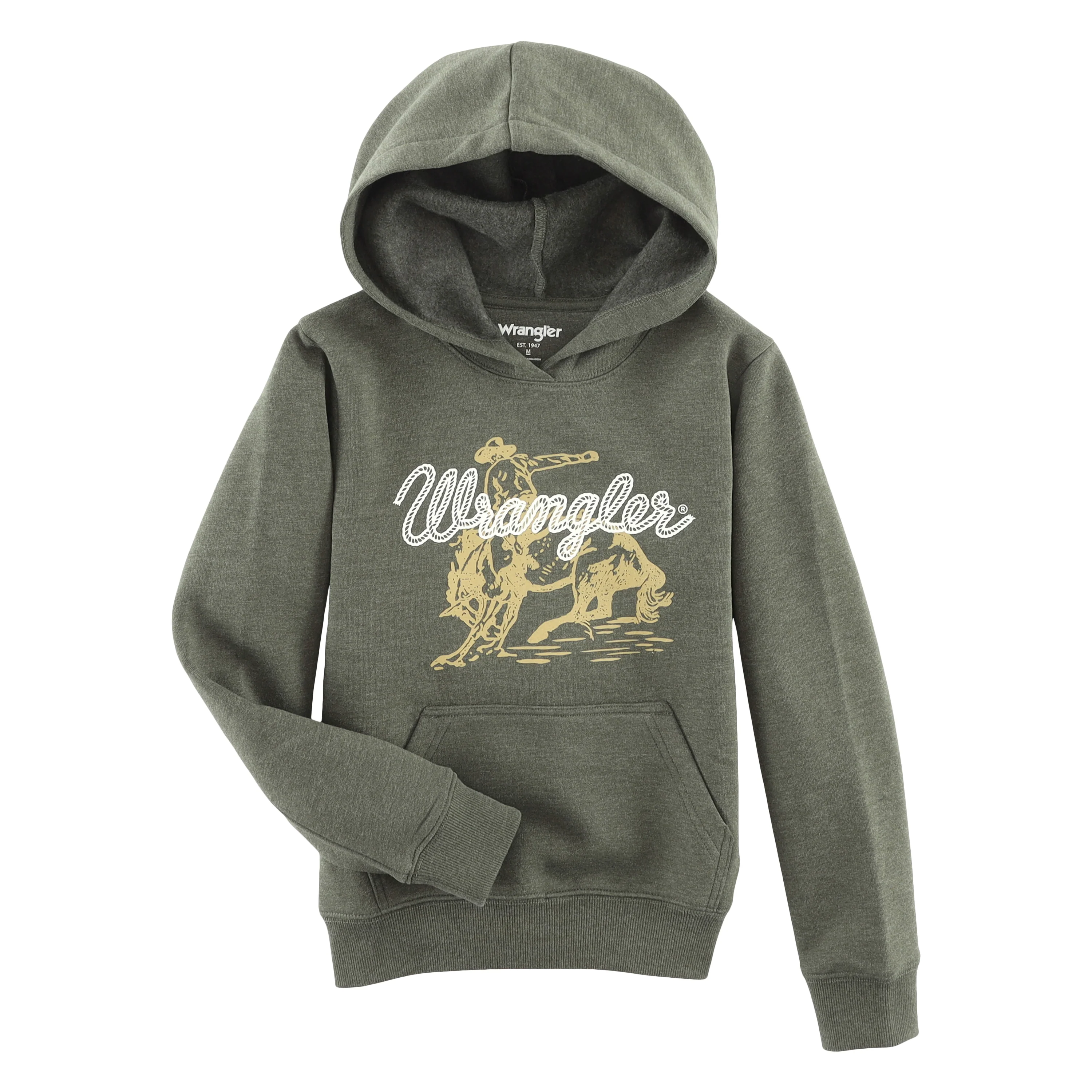 Wrangler Boy's Regular Fit Pullover Hoodie - Olive