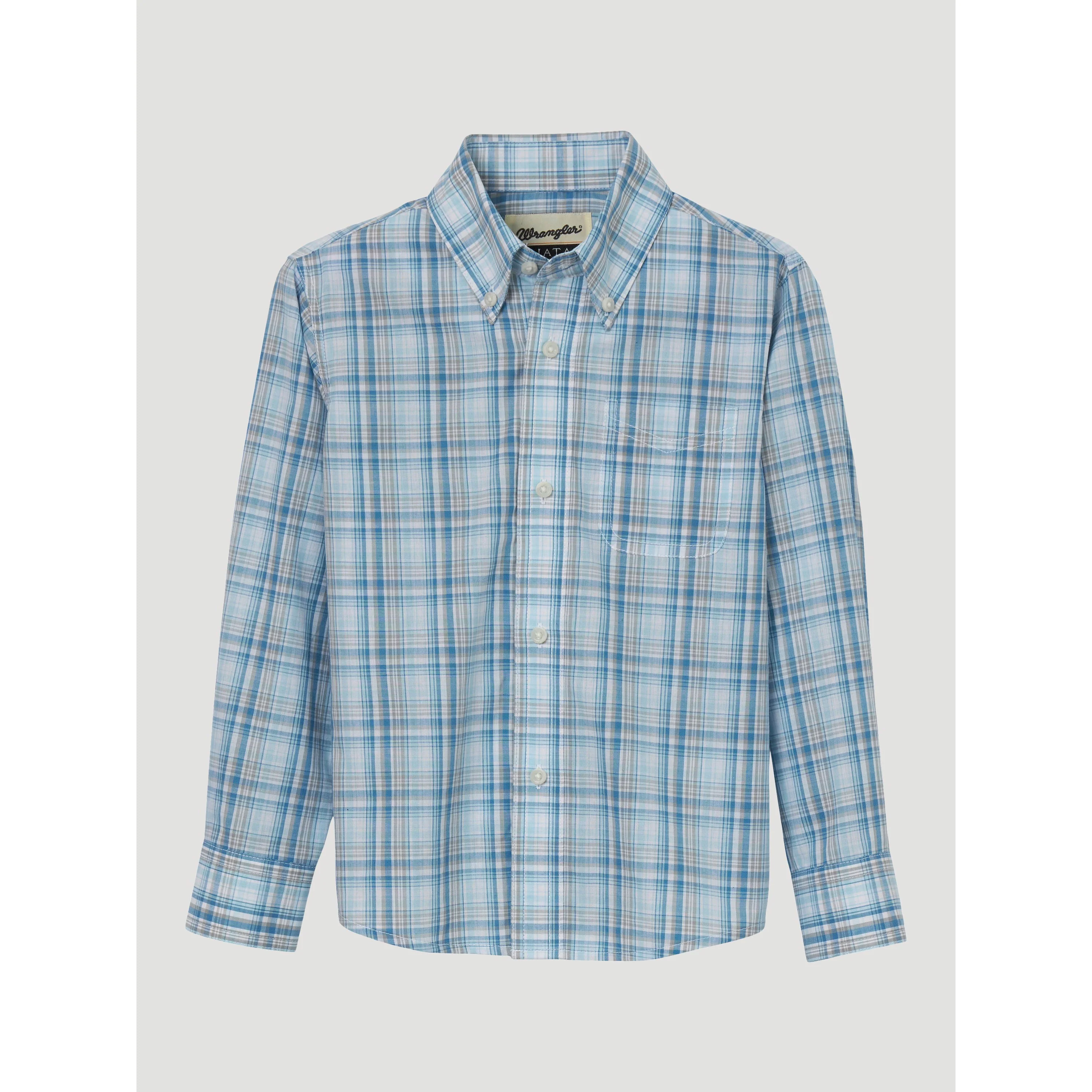 Wrangler Boy's Riata Long Sleeve Plaid Button Down Shirt - ASSORTED - Image 2