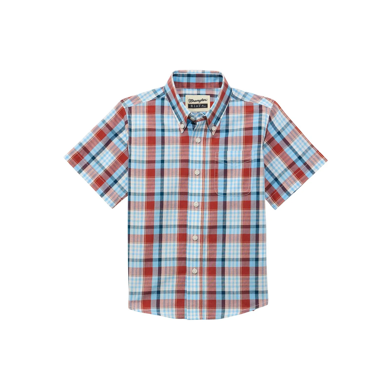 Wrangler Boy's Riata Short Sleeve Plaid Shirt - Multiple Colours - Image 3
