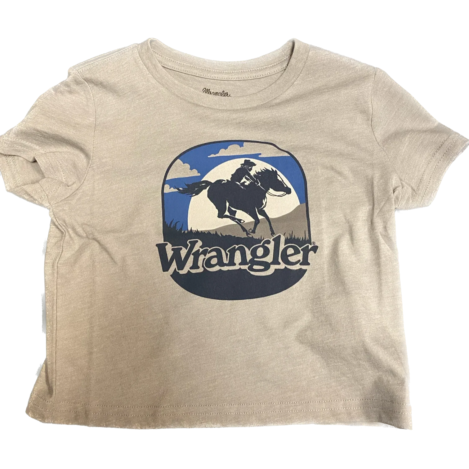 Wrangler Boys Short Sleeve Sunset Rider  Tee Shirt- Grey