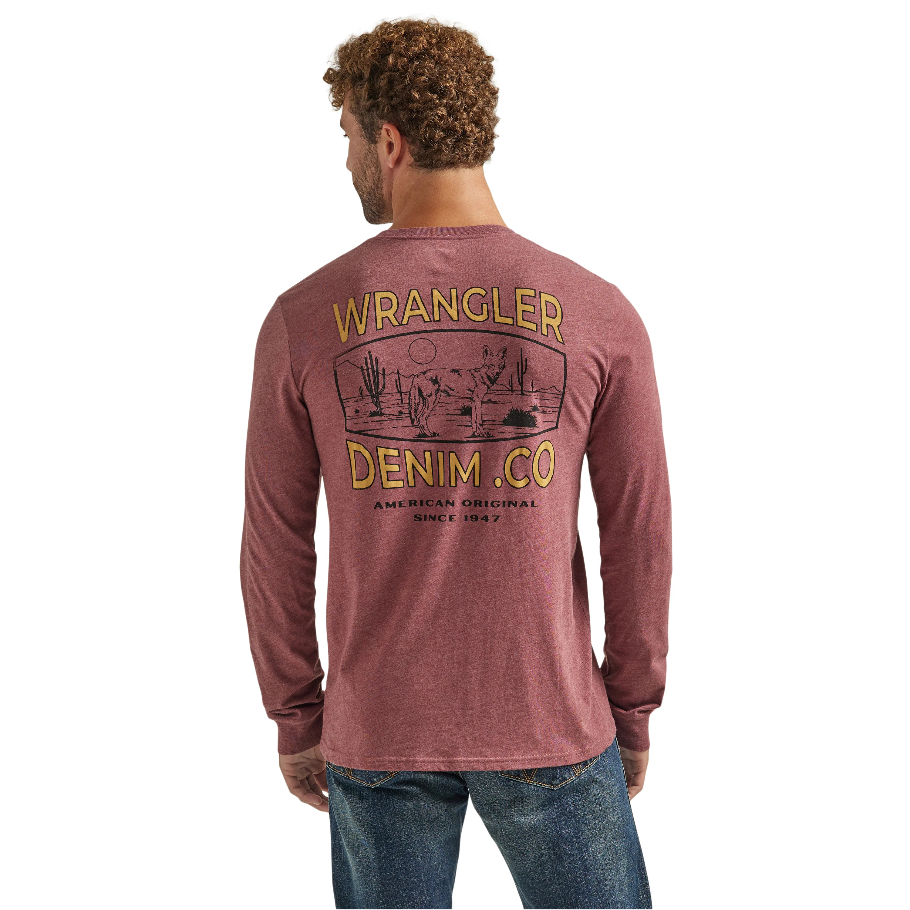 Wrangler Men's Long Sleeve T-Shirt - Heather Red - Image 2