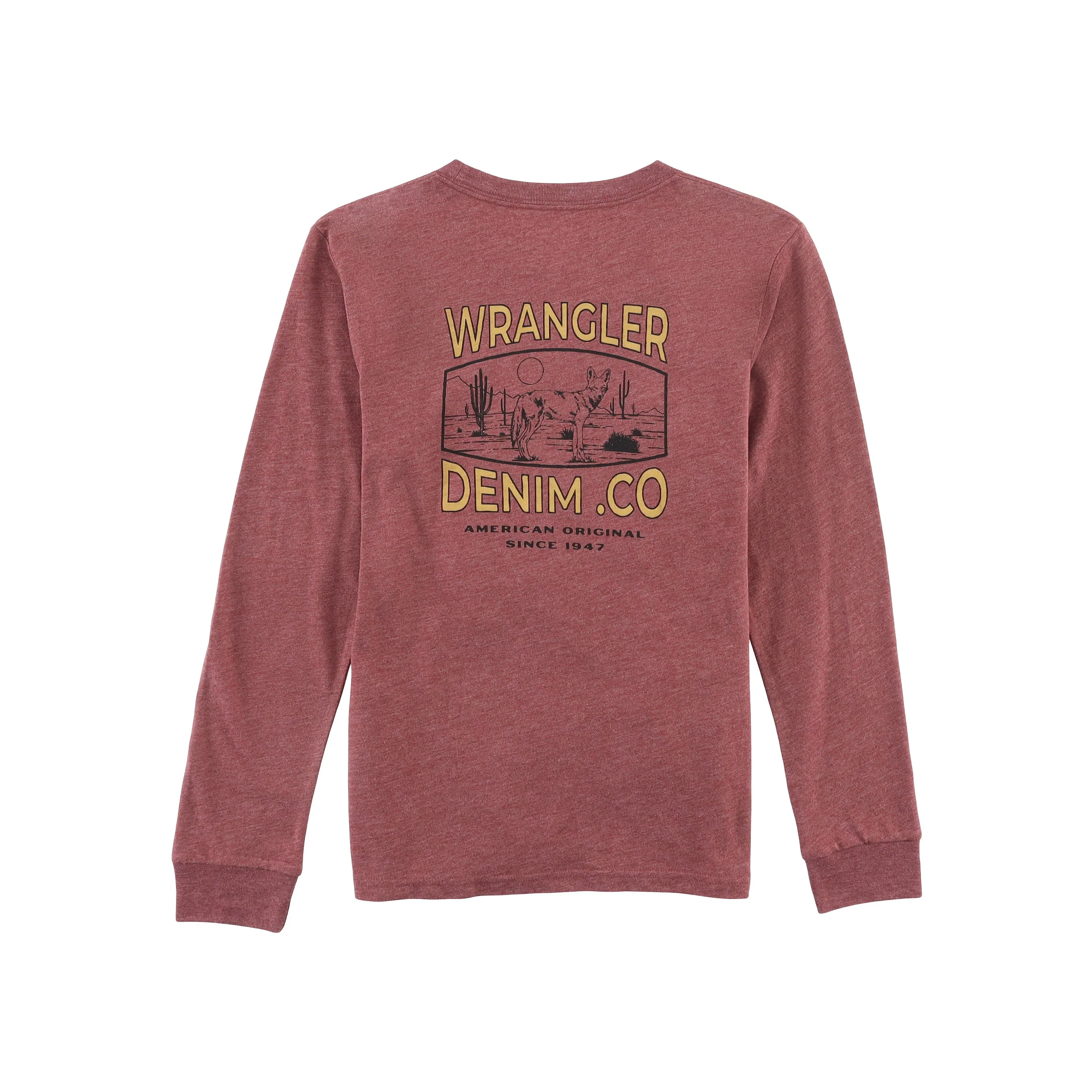 Wrangler Boy's Long Sleeve T-Shirt - Heather Red - Image 2