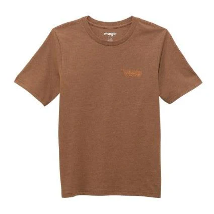 Wrangler Boy's Short Sleeve Wrangler Jeans Tee Shirt- Cacao Nibs Heather