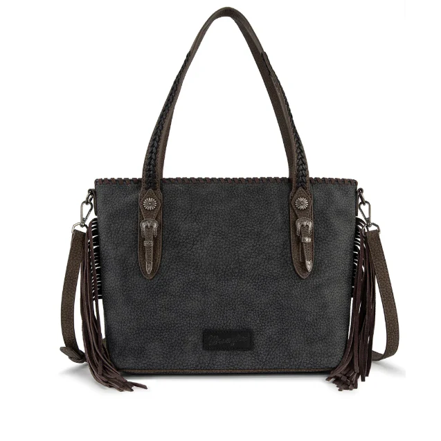 Wrangler Braided Tassel Tote Bag - Black