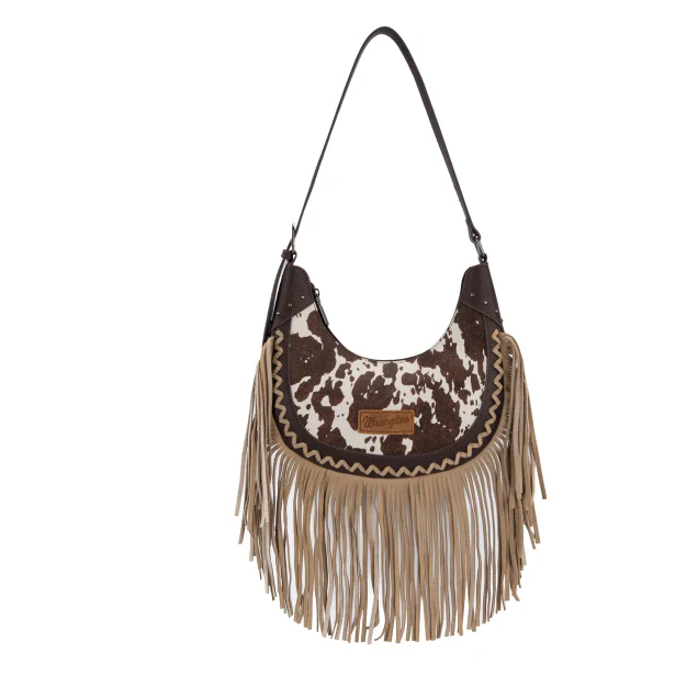 Wrangler Cow Print Fringe Should Hobo Bag- Multiple Colours - Image 3