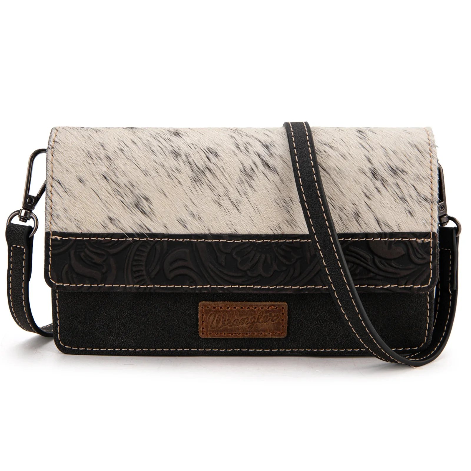 Wrangler Genuine Hair On Cowhide Crossbody Wallet-Multiple Colors - Image 2