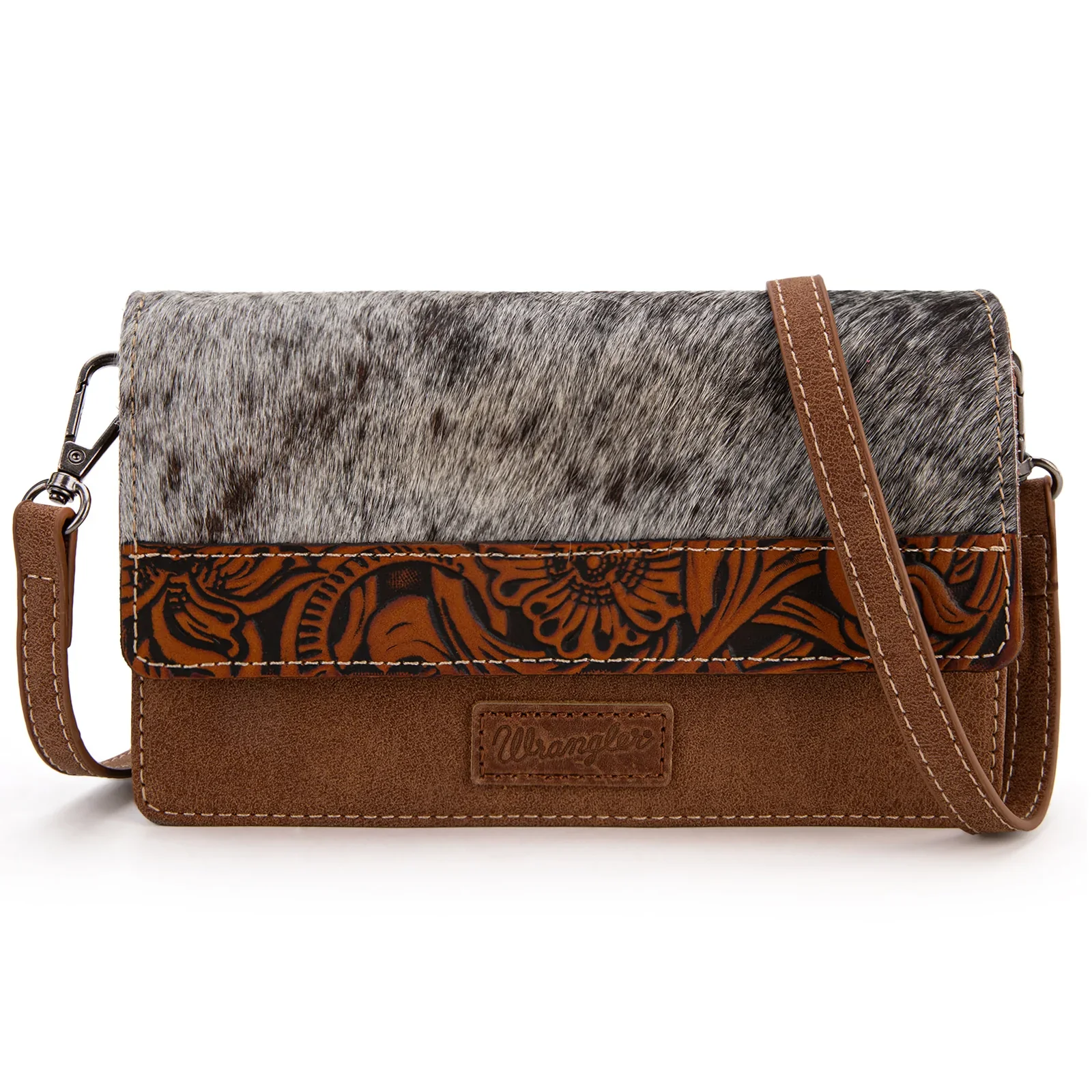 Wrangler Genuine Hair On Cowhide Crossbody Wallet-Multiple Colors - Image 3