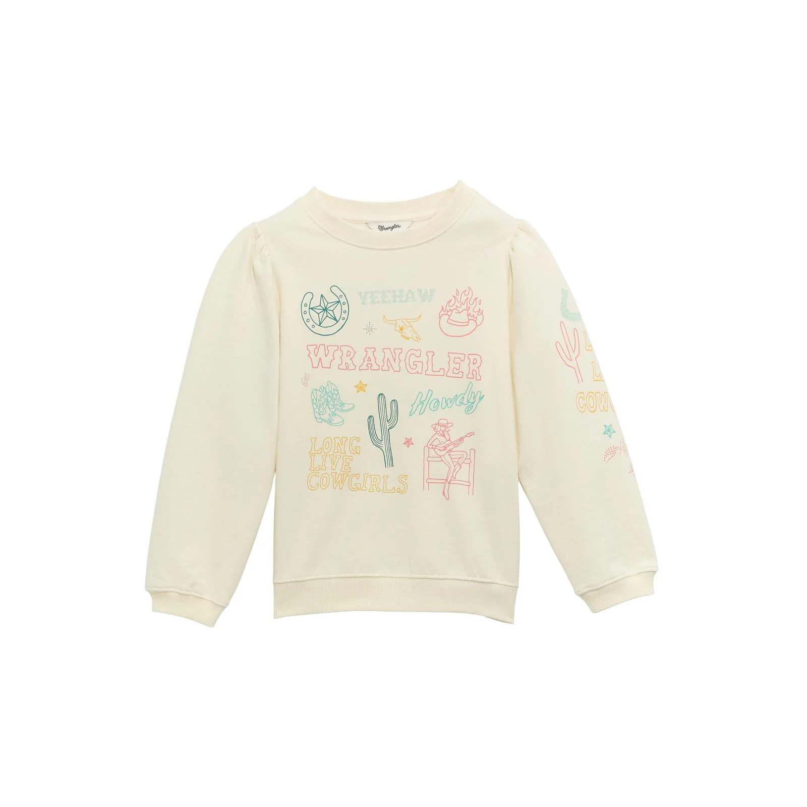 Wrangler Girl's Long Sleeve Sweatshirt- White