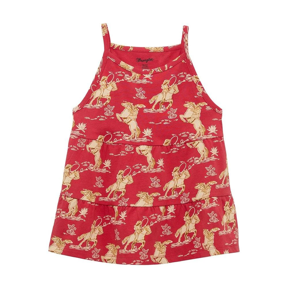 Wrangler Girl's Sleeveless Knit Tank- Red/White