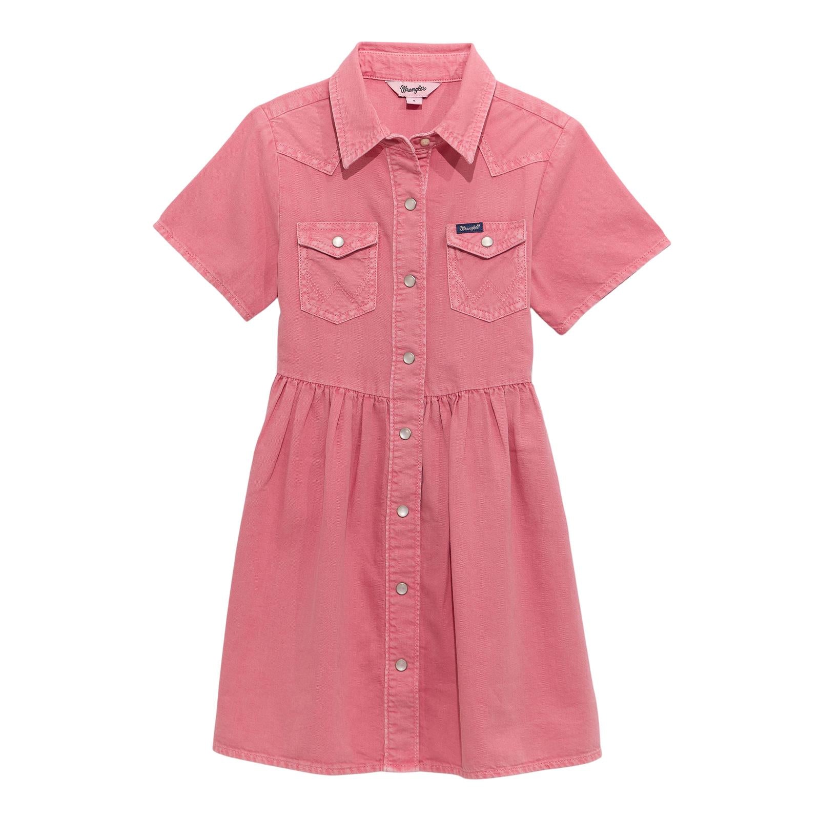 Wrangler Girl's Western Dress- Pink