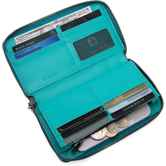 Wrangler Leather Embroidered Wallet/Wristlet - Multiple Colours - Image 9