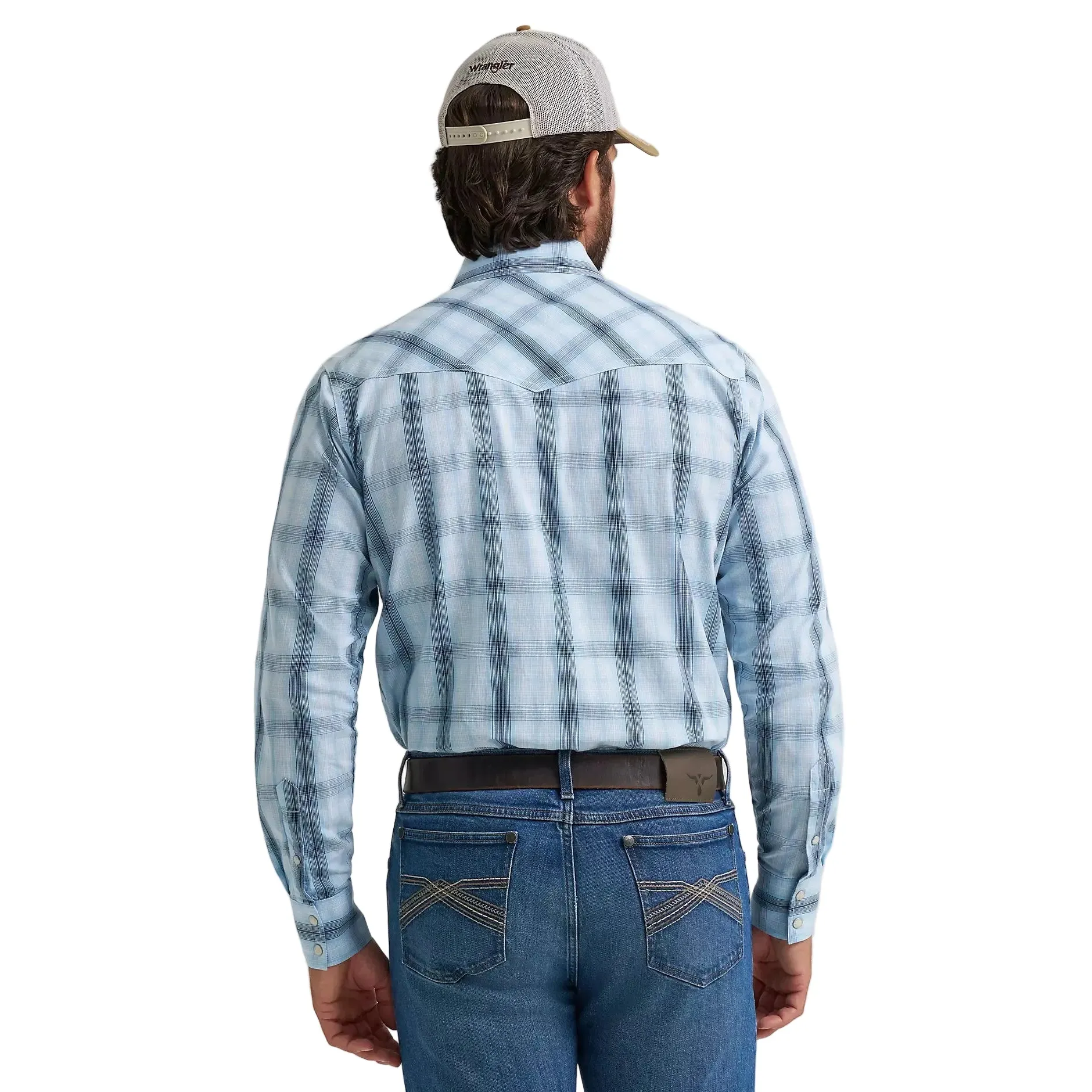 Wrangler Men's 20X® Competiton Long Sleeve Western Snap Shirt - Fine Navy - Image 2