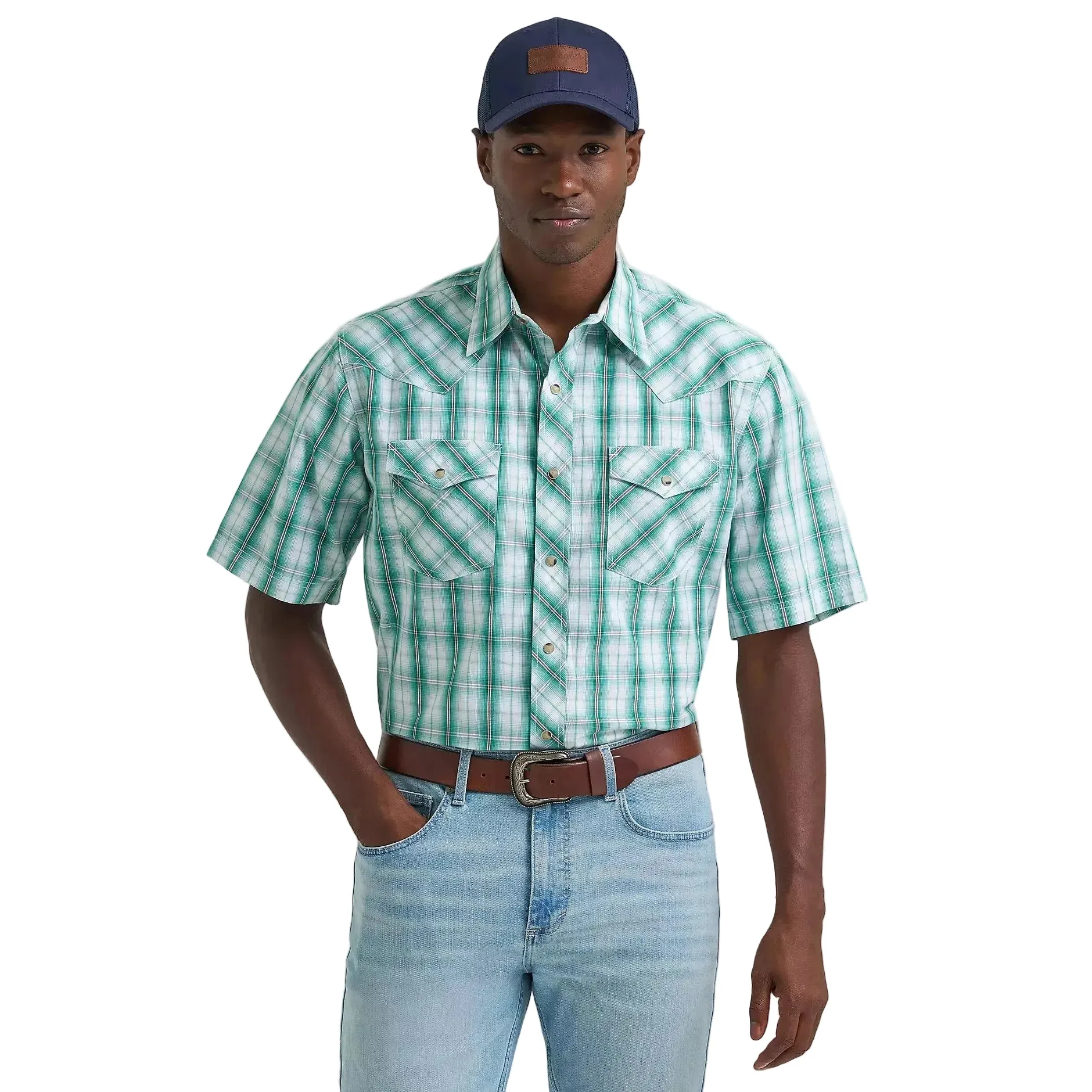 Wrangler Men's 20X®  Competiton Short Sleeve Western Snap Shirt - Springy Green