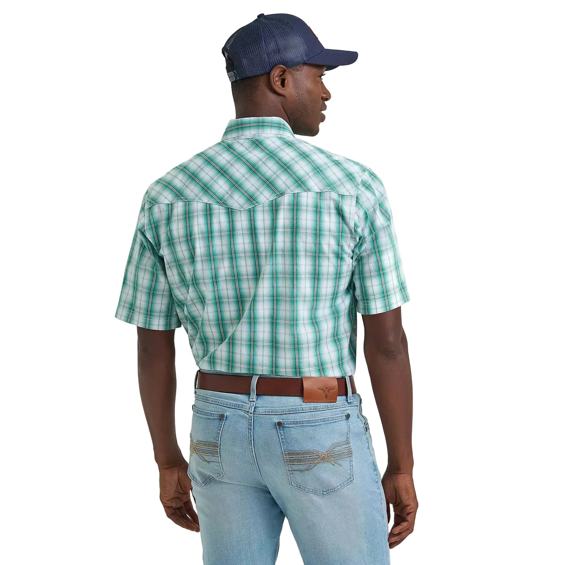 Wrangler Men's 20X®  Competiton Short Sleeve Western Snap Shirt - Springy Green - Image 2