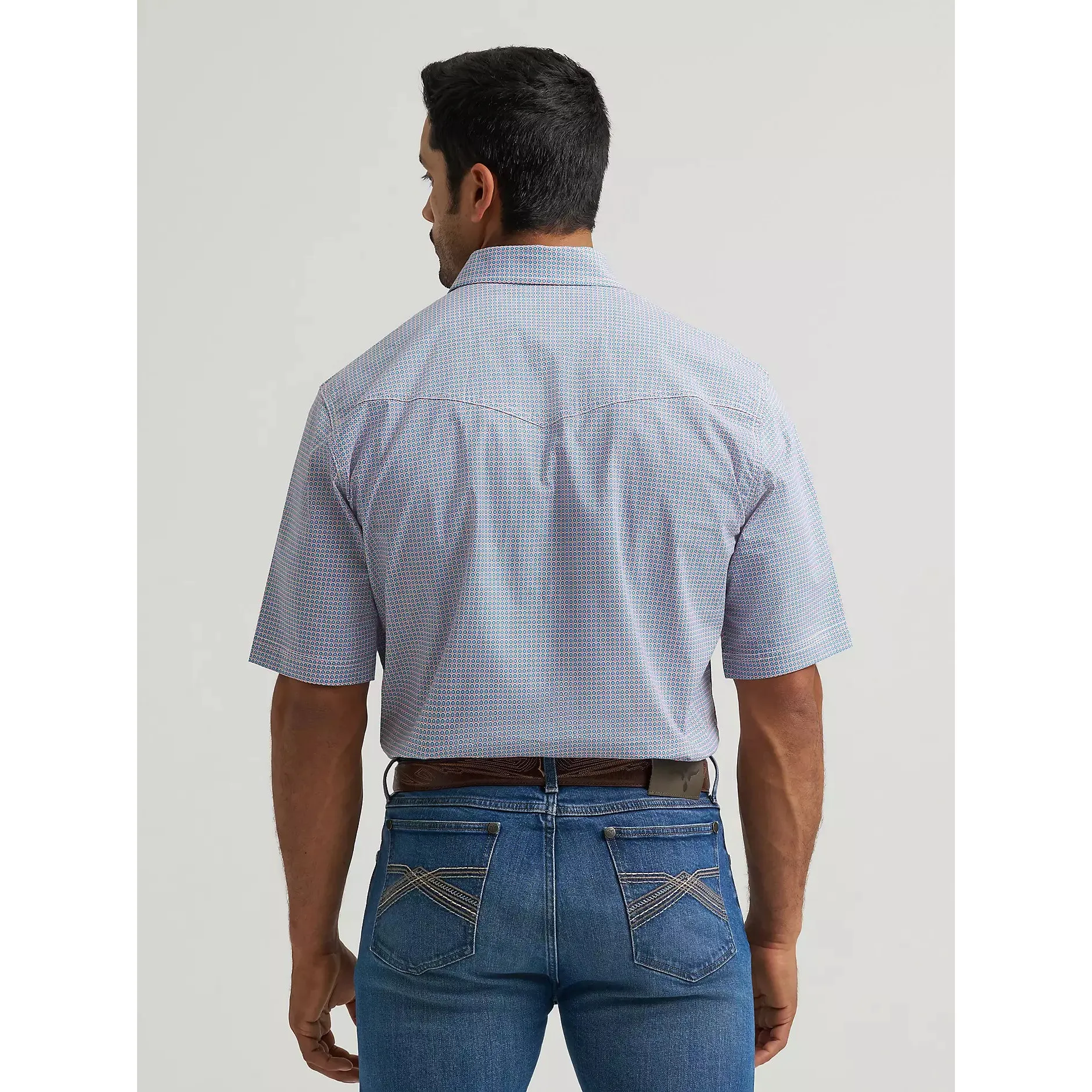 Wrangler Men's 20X Competition Advanced Comfort Short Sleeve Shirt - Blue Stops - Image 2