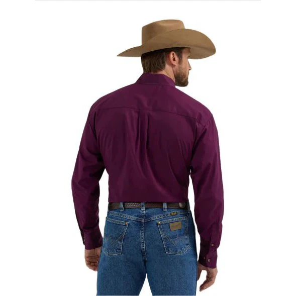Wrangler Men's Long Sleeve Shirt - Eggplant - Image 2