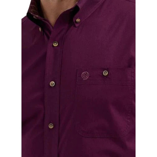 Wrangler Men's Long Sleeve Shirt - Eggplant - Image 4
