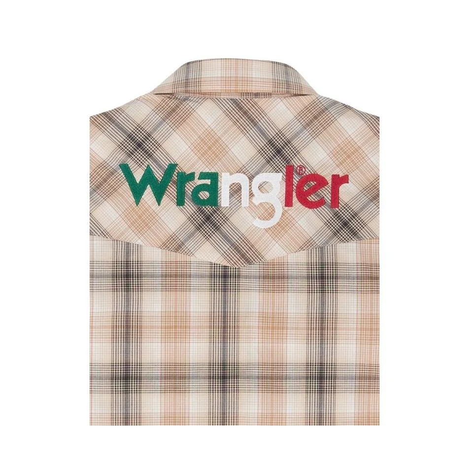 Wrangler  Men's Classics Relaxed Long Sleeve  Logo Shirt - Tan - Image 2