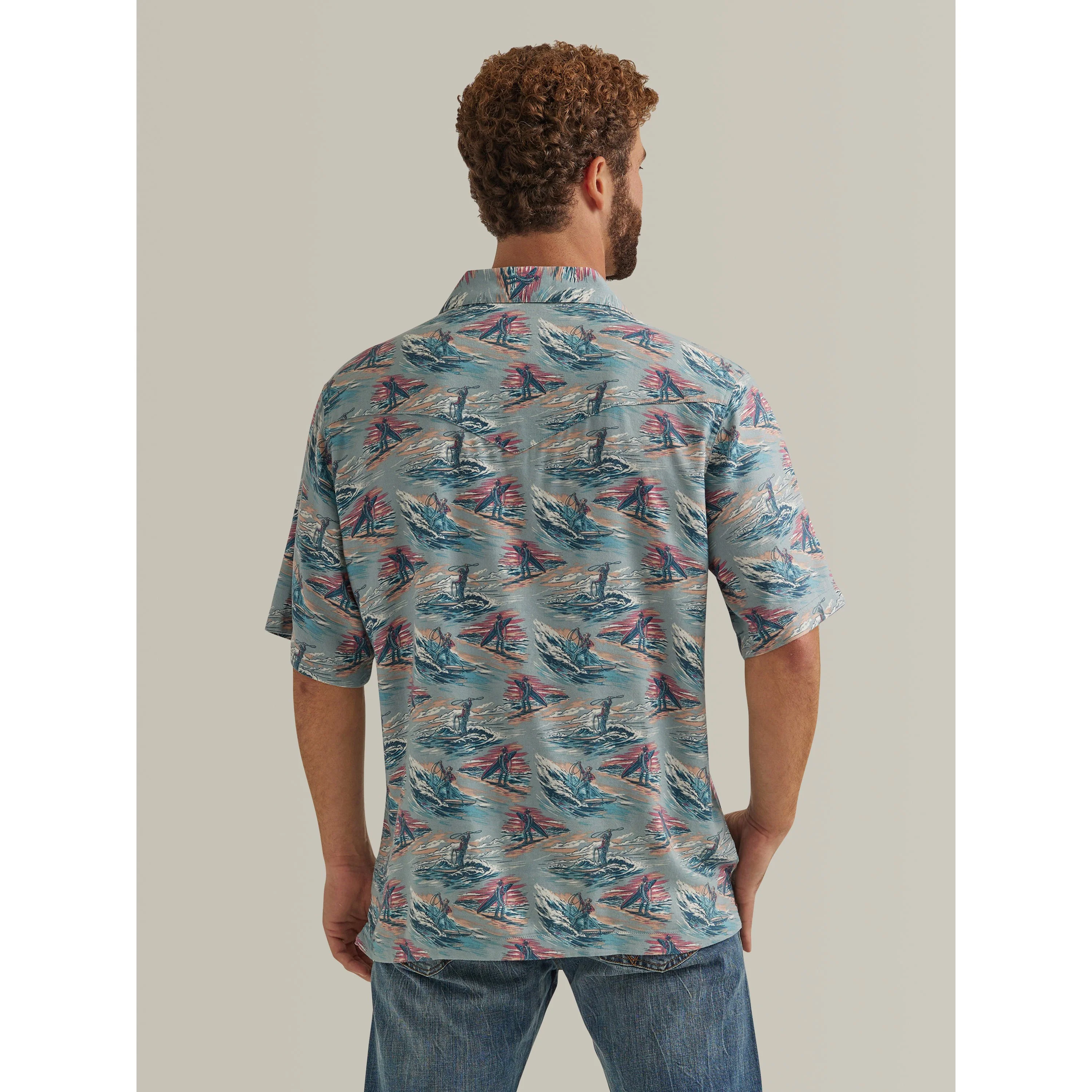 Wrangler Men's Coconut Cowboy Short Sleeve Shirt - Grey - Image 2