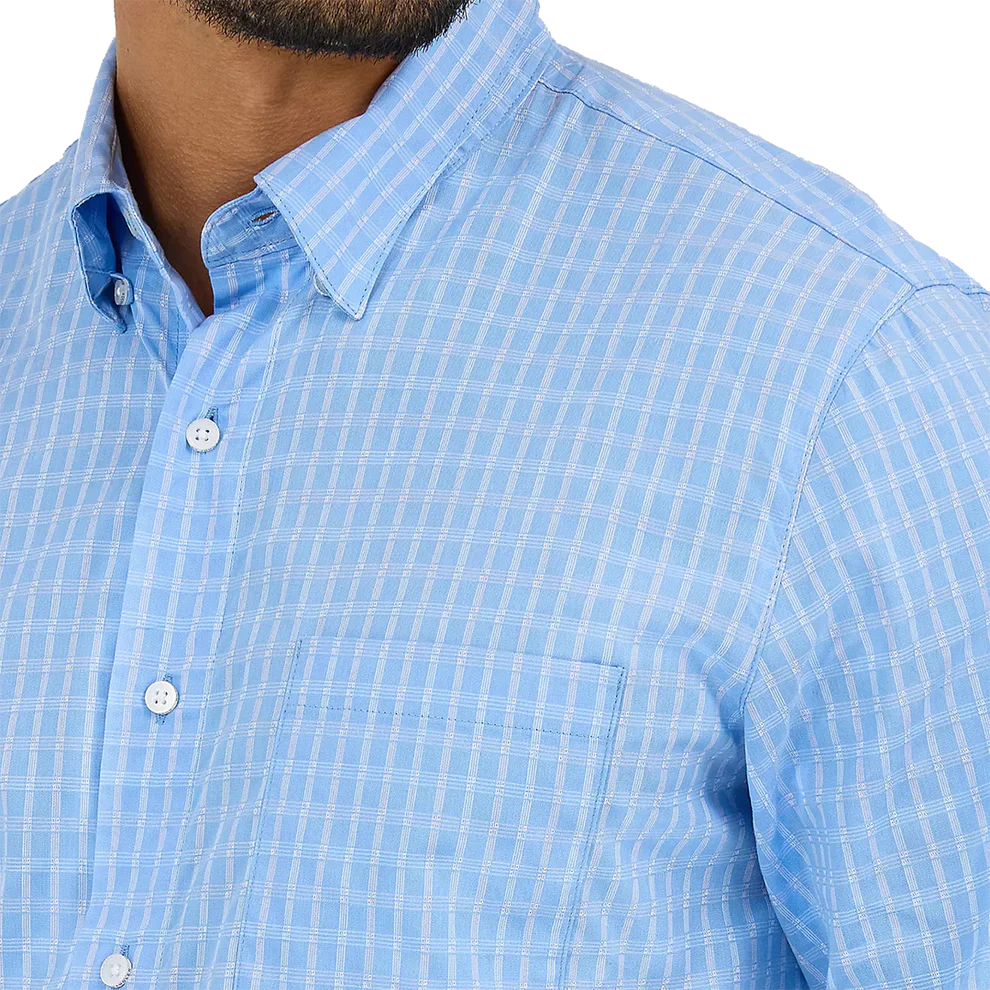 Wrangler Men's Cody Johnson Long Sleeve Classic Fit Shirt - Blue - Image 2