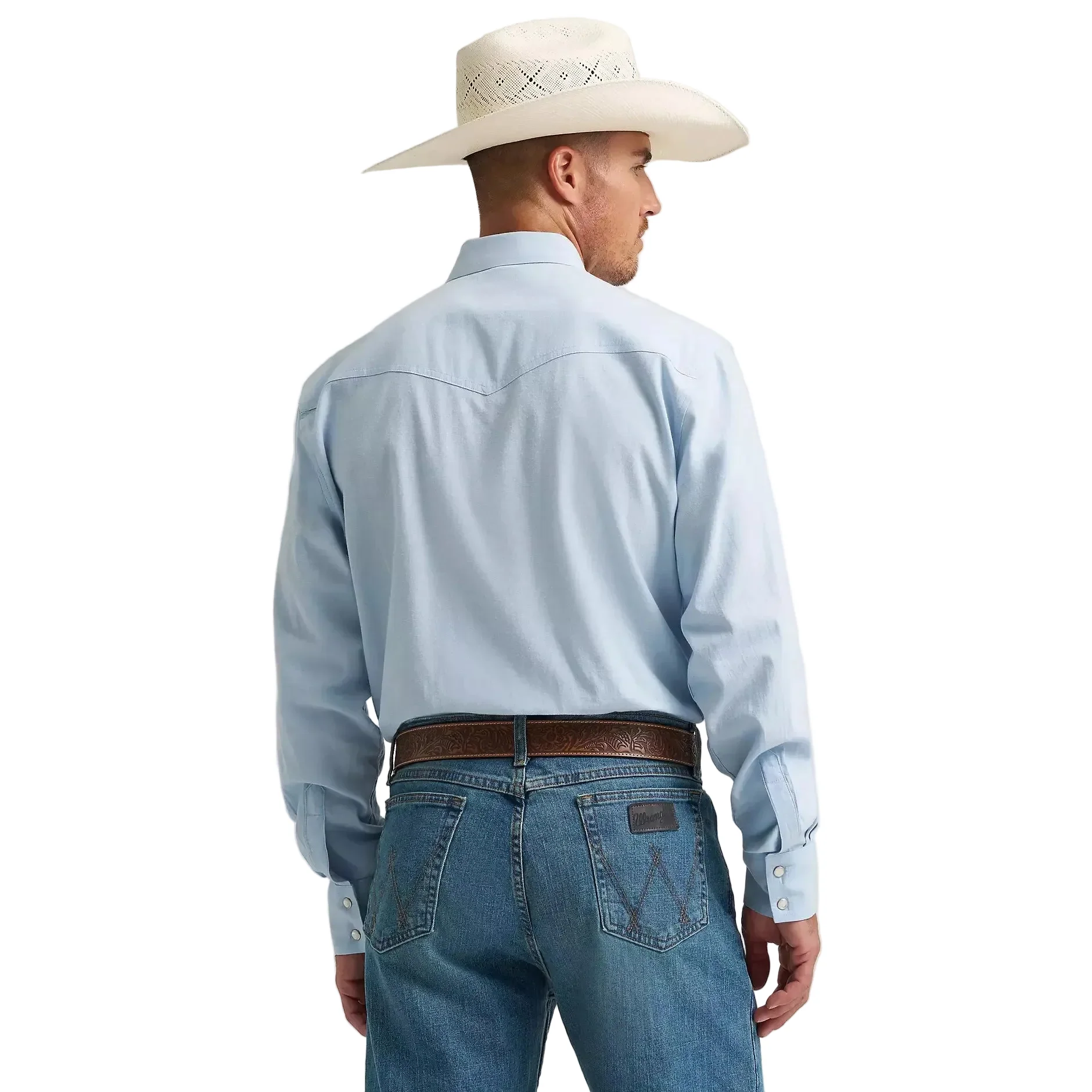 Wrangler Men's Cody Johnson Two Pocket Western Snap LS Shirt - Baby Blue - Image 2