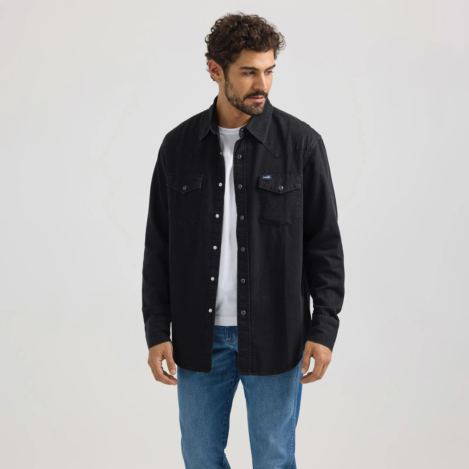 Wrangler Men's Denim Long Sleeve Denim Shirt - Assorted Colours