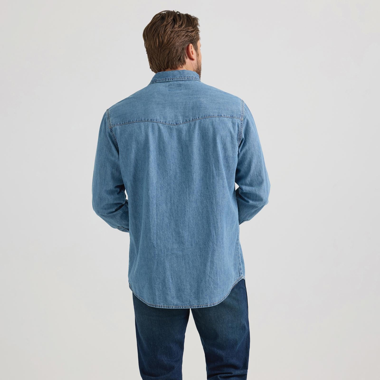 Wrangler Men's Denim Long Sleeve Denim Shirt - Assorted Colours - Image 6