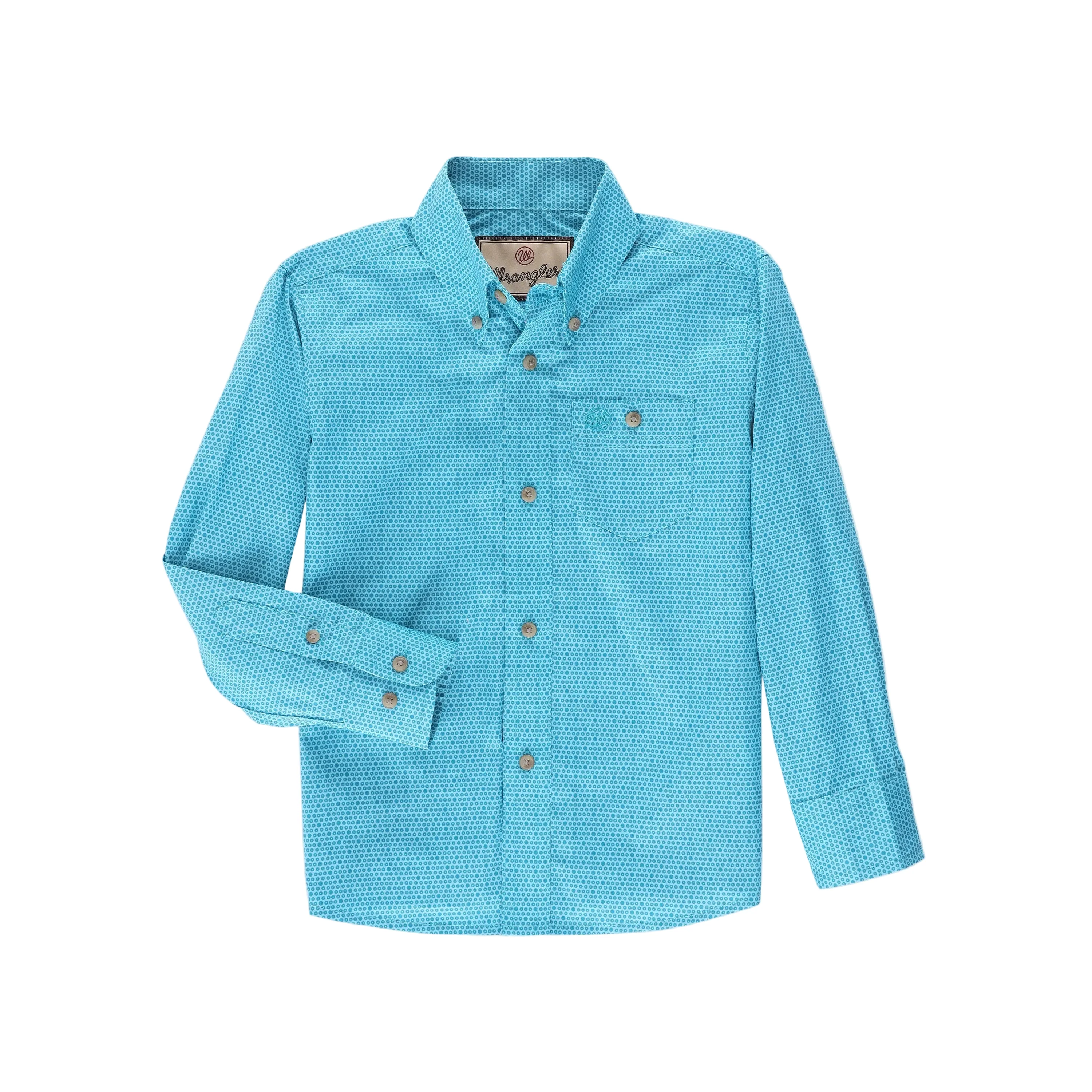 Wrangler Boy's Classic Long Sleeve Shirt - Turquoise