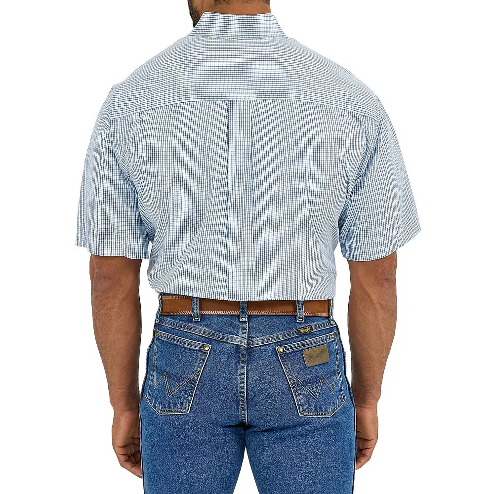 Wrangler Men's George Strait Collection Short  Sleeve Shirt- Blue - Image 3