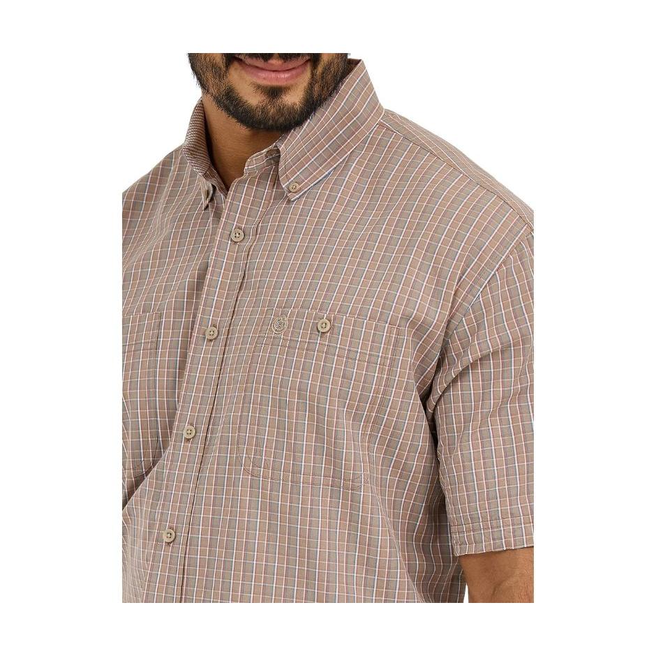 Wrangler Men's George Strait Collection Short  Sleeve Shirt- Brown/Multi - Image 2