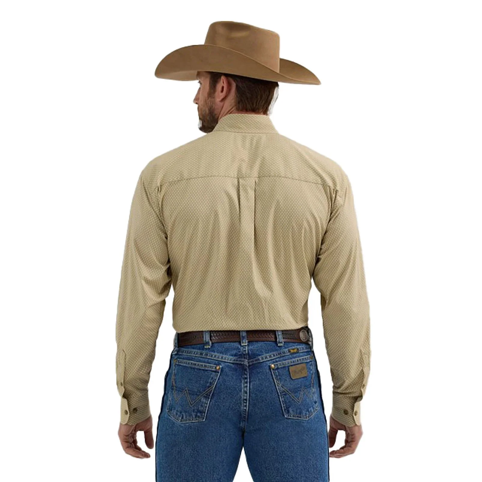 Wrangler  Men's George Strait Long Sleeve Shirt - Tan - Image 2