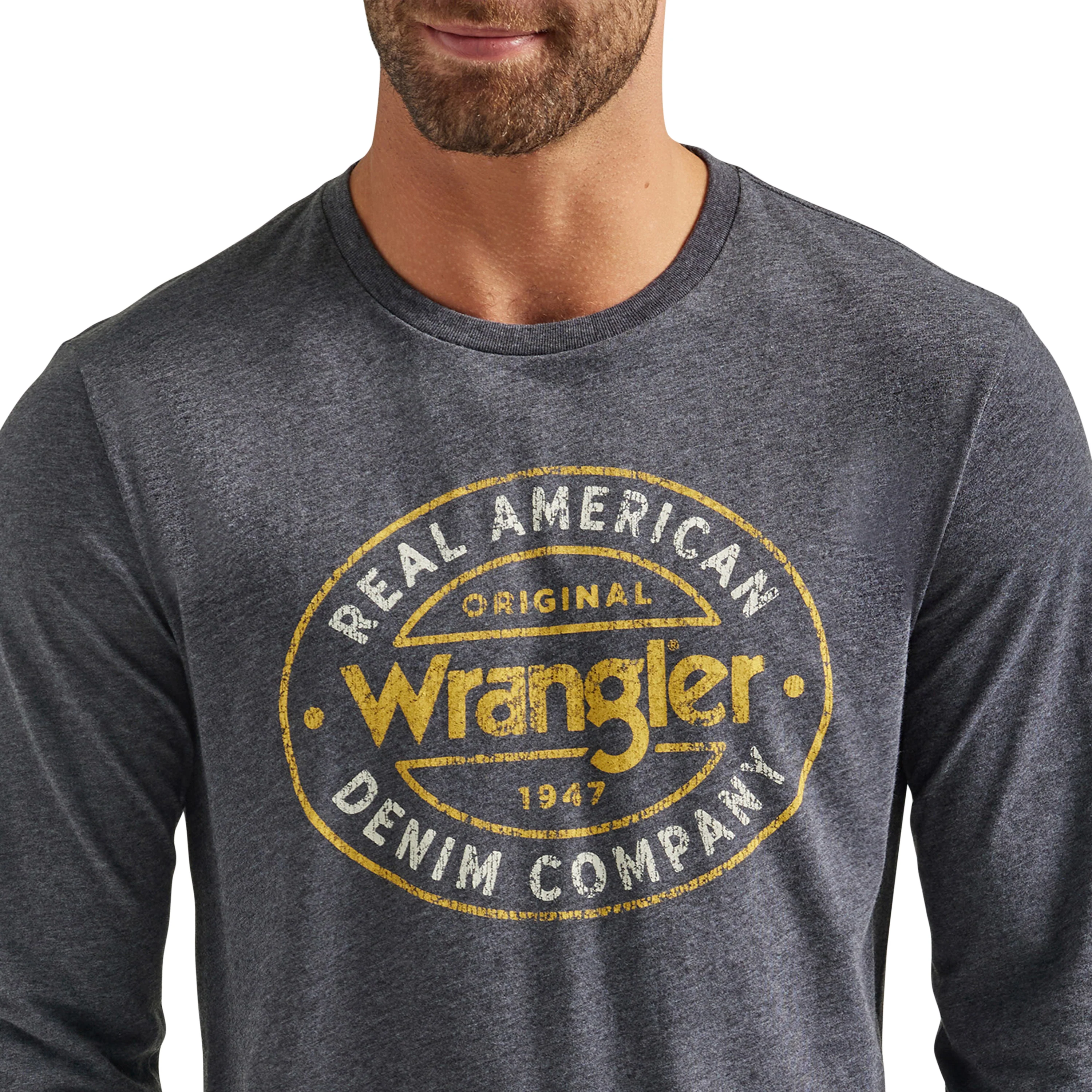 Wrangler Men's George Strait Long Sleeve T-Shirt - Charcoal - Image 3