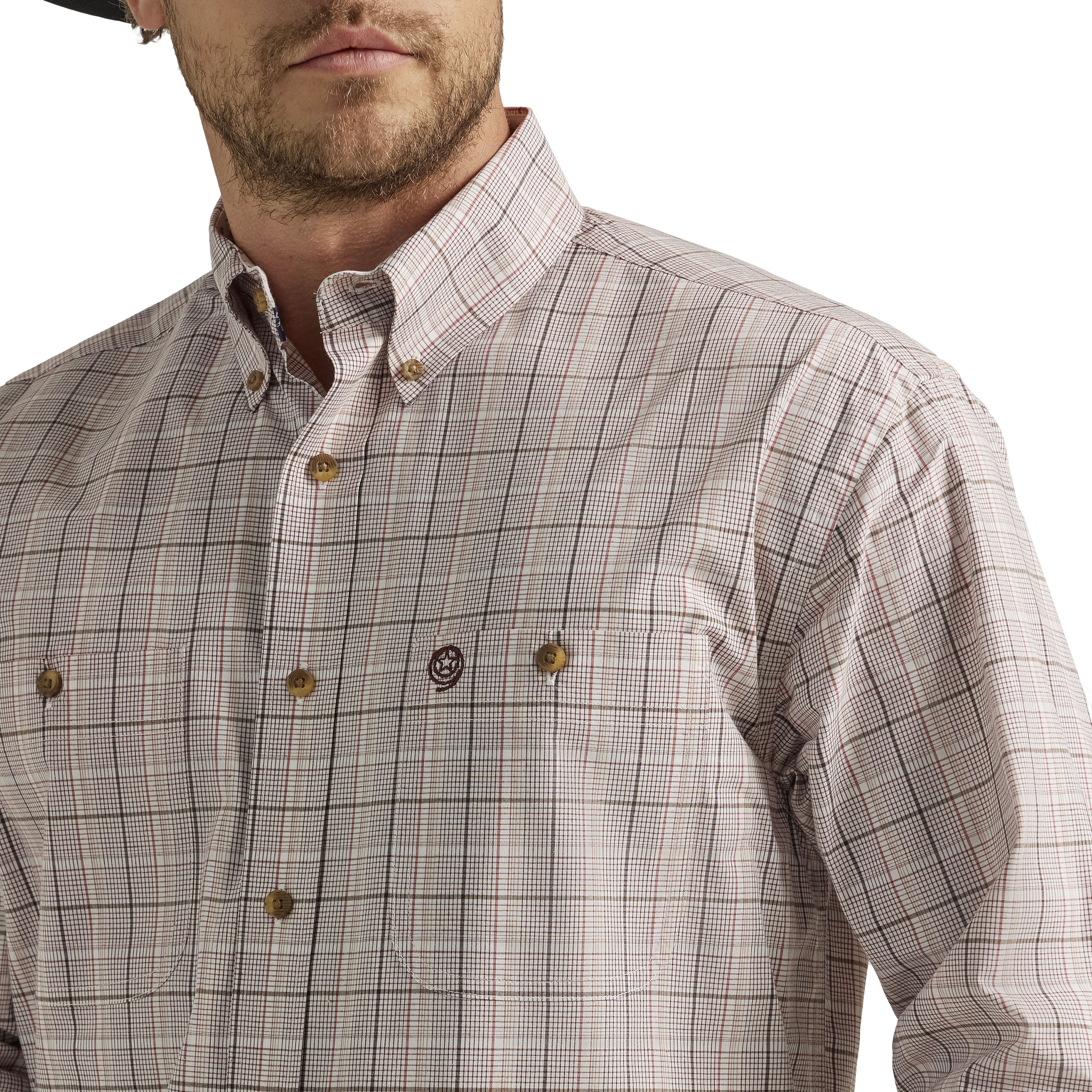 Wrangler Men's George Strait Long Sleeve Shirt - Brown - Image 3