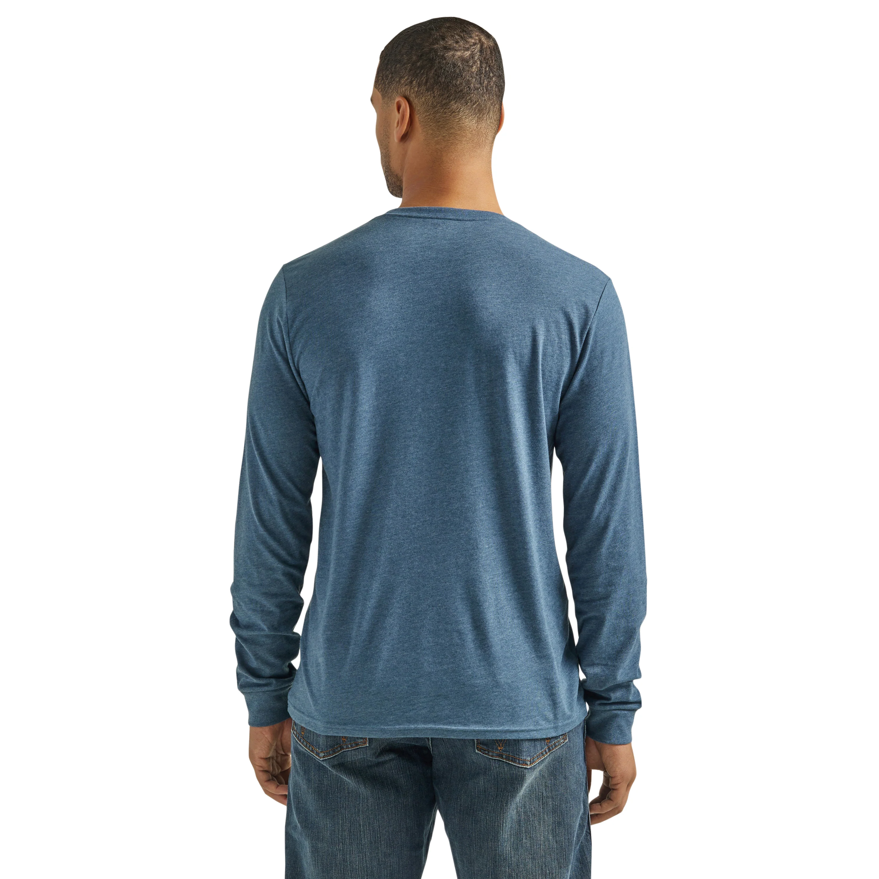 Wrangler Men's George Strait Long Sleeve T-Shirt - Heather Teal - Image 2