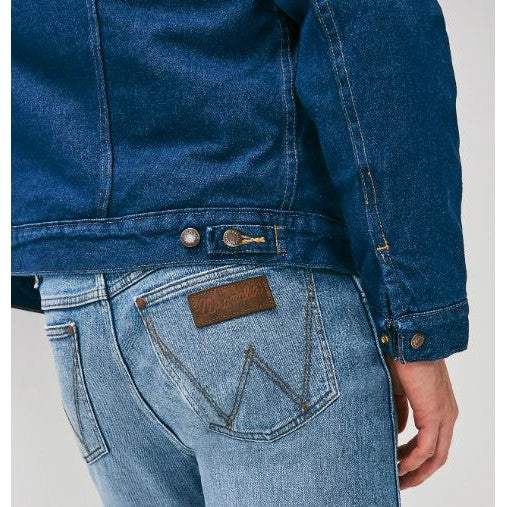 Wrangler Men's Long Sleeve Western Sherpa Lined Denim Jacket - Denim - Image 3