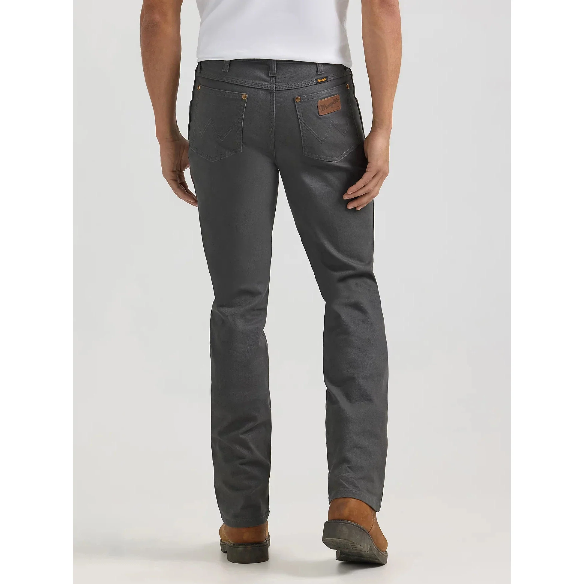 Wrangler Men's Premium Performance Tough Comfort Cowboy Cut Slim Fit Canvas Jean - Grey Pinstripe - Image 3