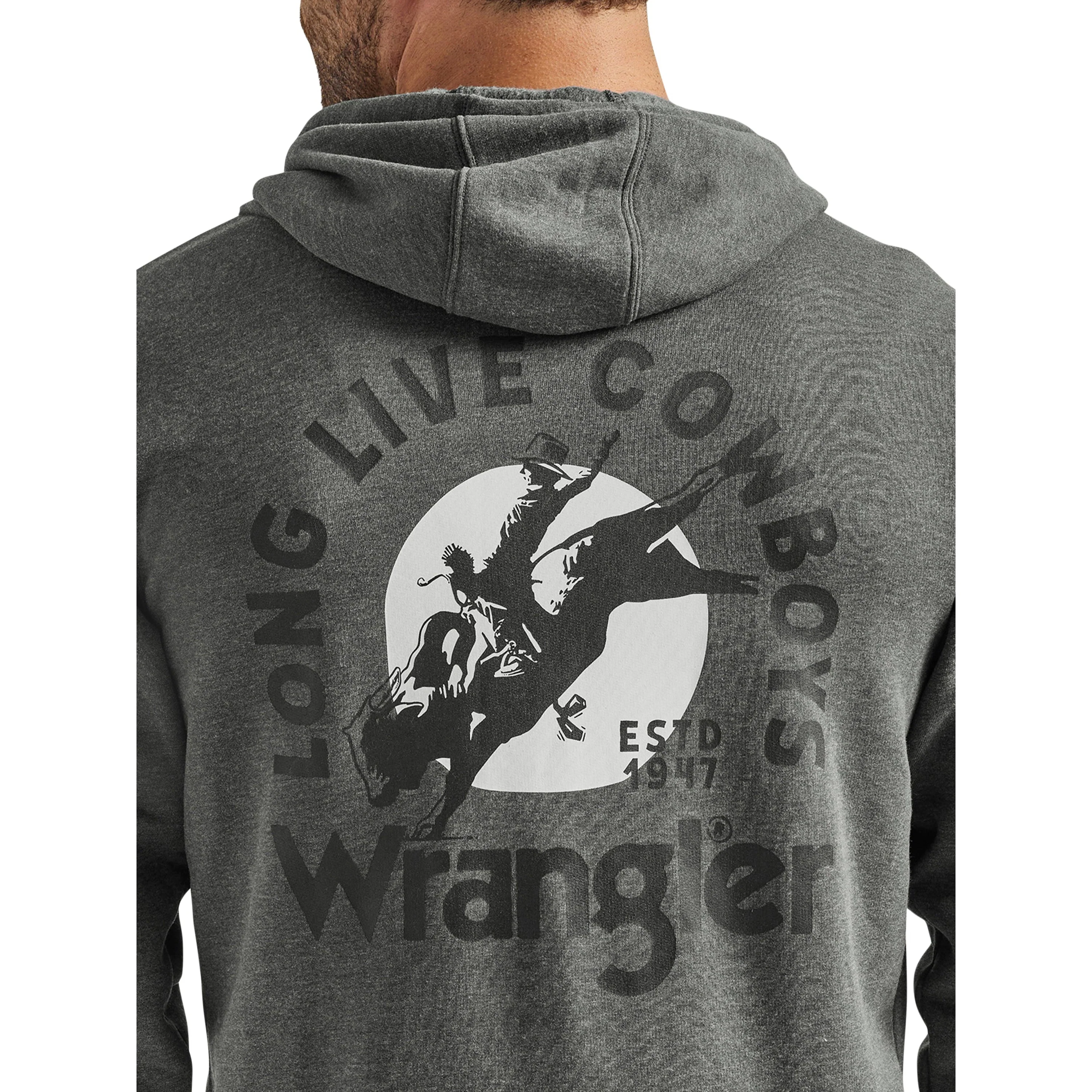 Wrangler Men's Regular Fit Zip Up Hoodie - Charcoal - Image 4