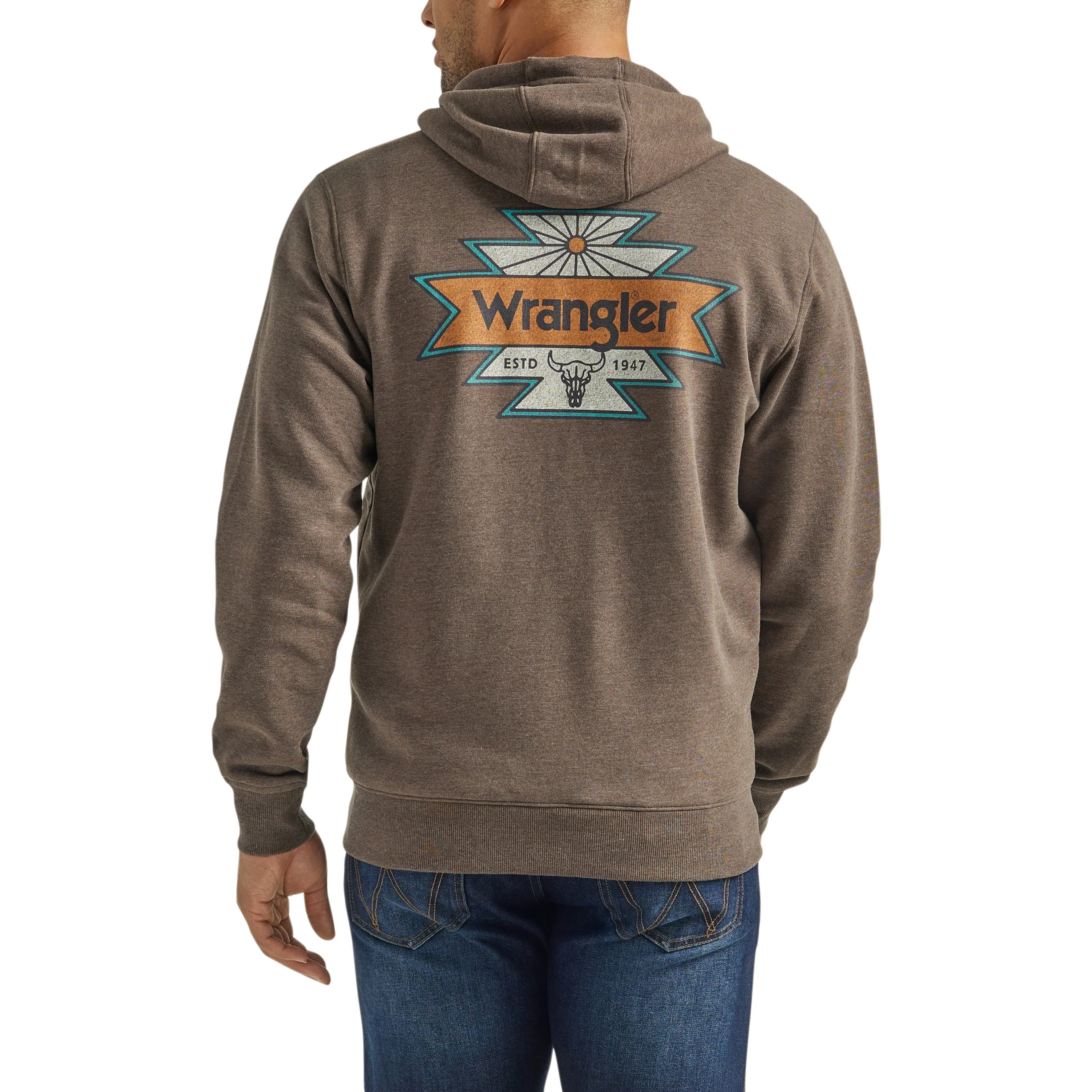 Wrangler Men's Regular Fit Zip Up Hoodie - Brown