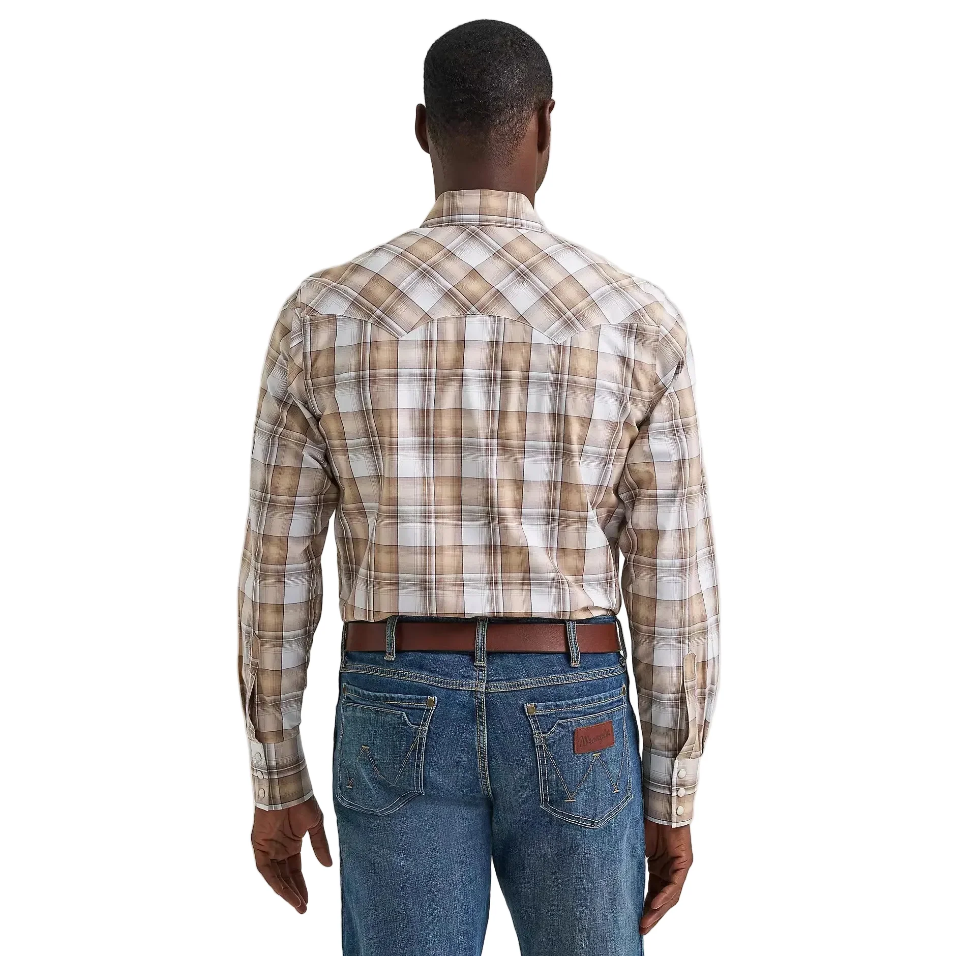 Wrangler Men's Retro® Long Sleeve Sawtooth Snap Pocket Western Shirt - Dark Taupe - Image 2