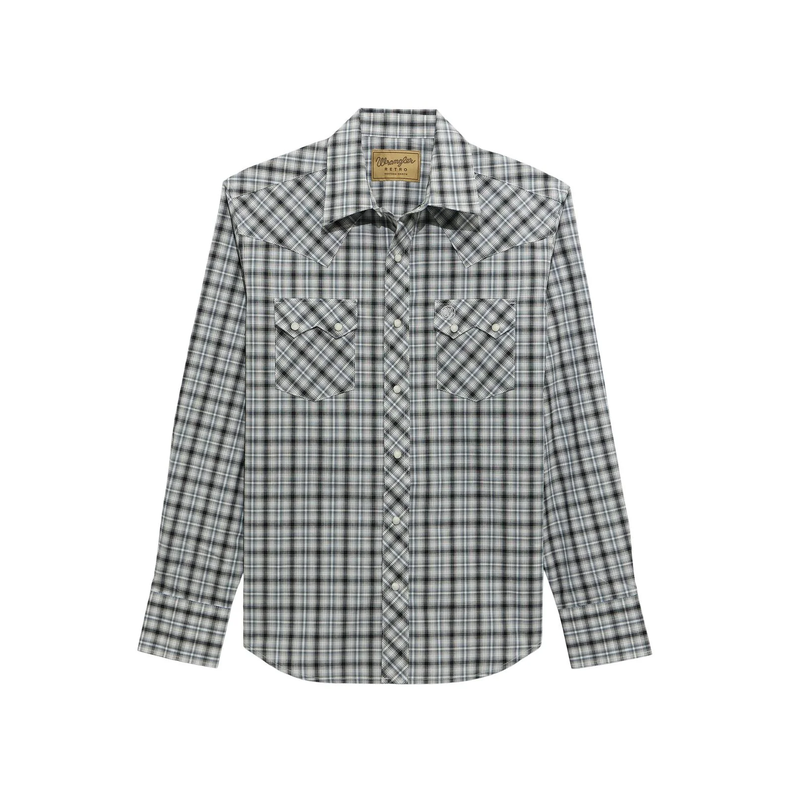 Wrangler Men's Retro Long Sleeve Modern Fit Plaid Shirt - Black Multi
