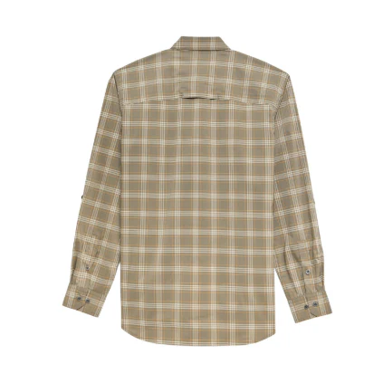 Wrangler Men's Riggs Technical All Season Work Shirt- Dark Khaki Plaid - Image 2