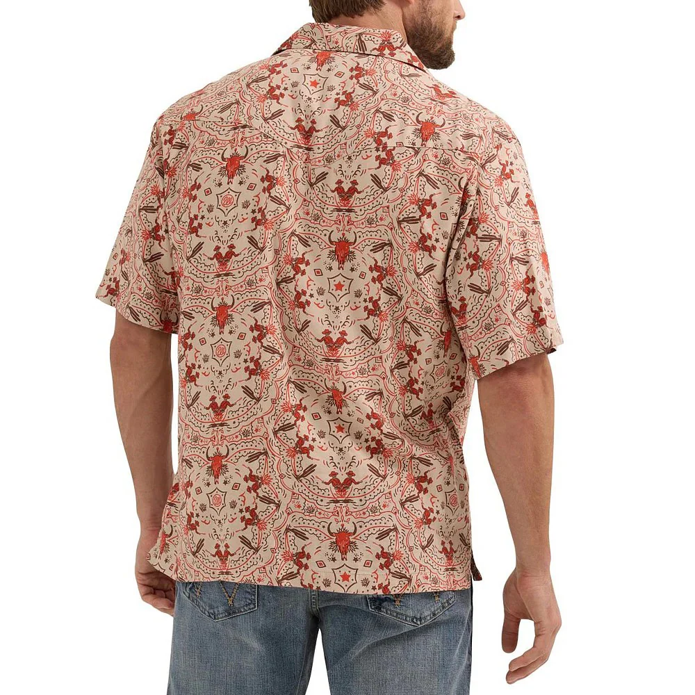 Wrangler Men's Short Sleeve Coconut Cowboy Shirt- Brown/Orange - Image 3