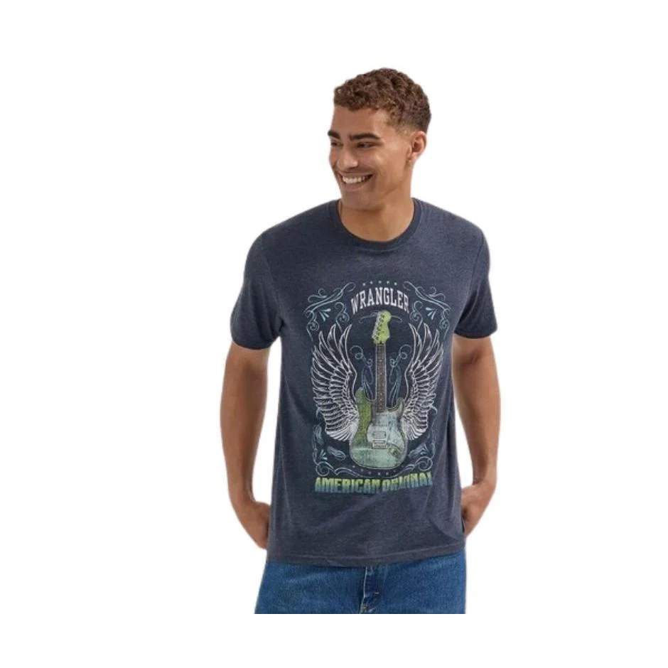 Wrangler Men's Short Sleeve Rockstar Tee Shirt - Dark Sapphire Heather