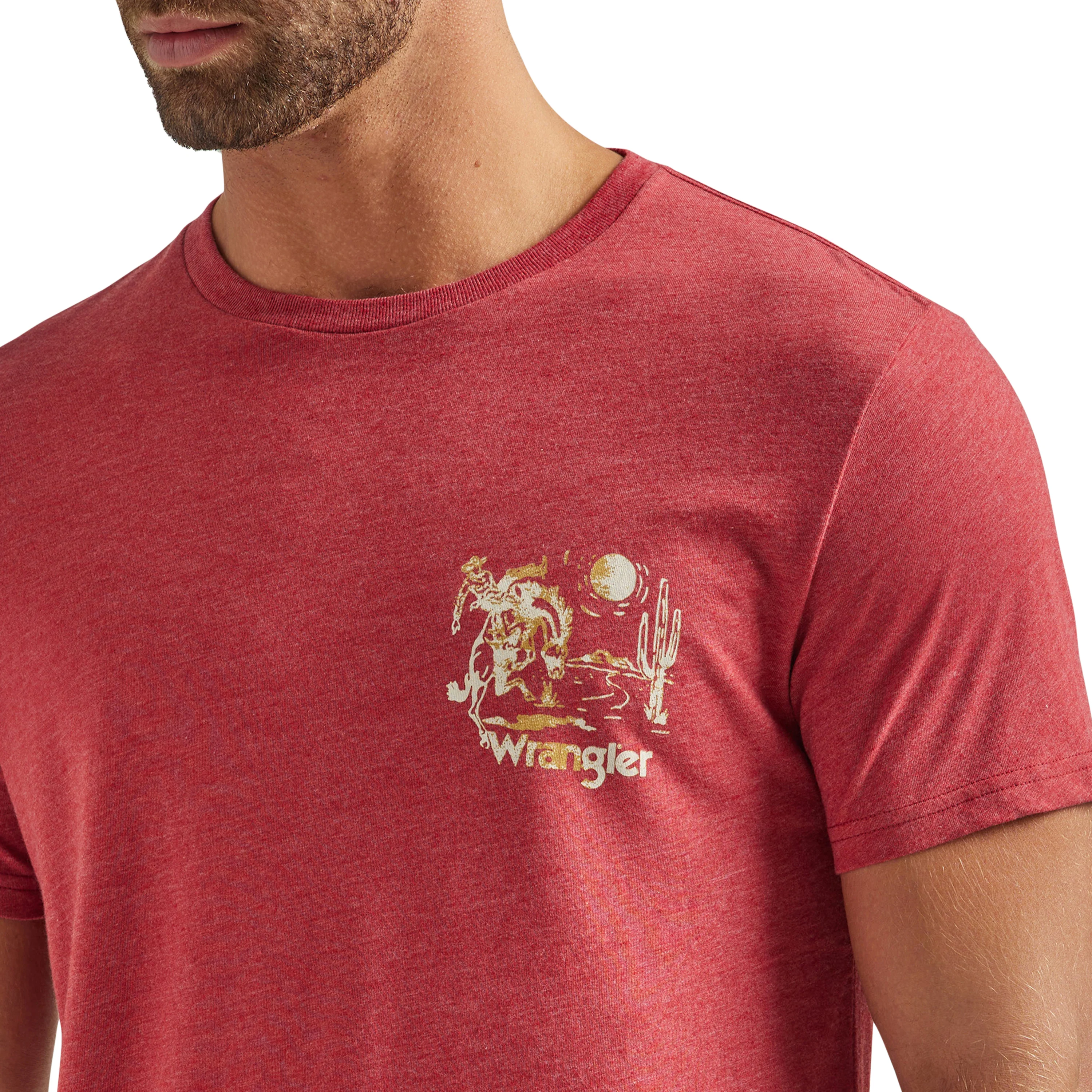 Wrangler Men's Short Sleeve T-Shirt - Heather Red - Image 4