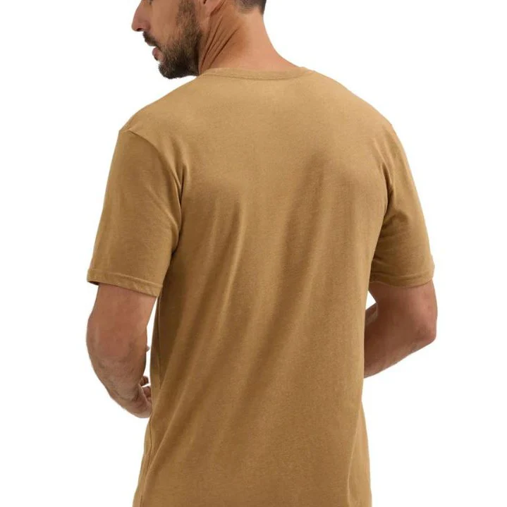 Wrangler Men's Short Sleeve Wrangler Logo Tee Shirt- Bistre Heather - Image 2